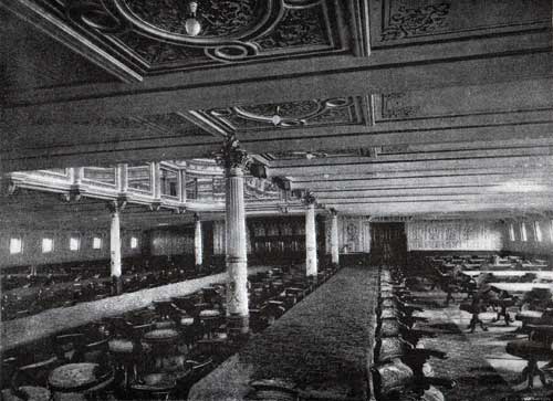 RMS Teutonic Main First Class Dining Room.