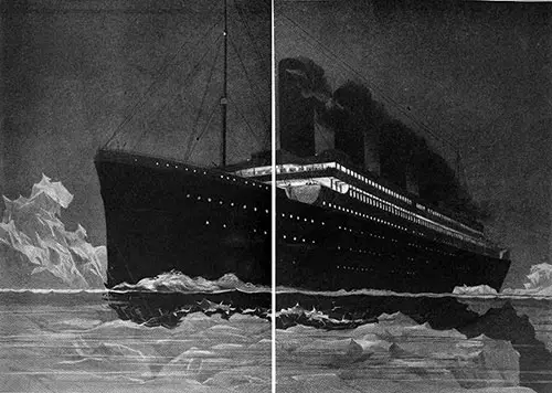 How the Titanic, the Last Word in Marine Architecture, Was Crushed like an Egg Shell by the Submerged Portion of an Iceberg.