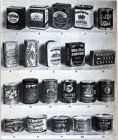 Well Known American Package Coffees - 1922