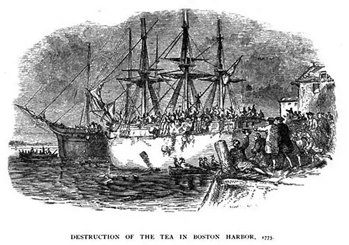 Destruction of Tea in Boston Harbor, 1773