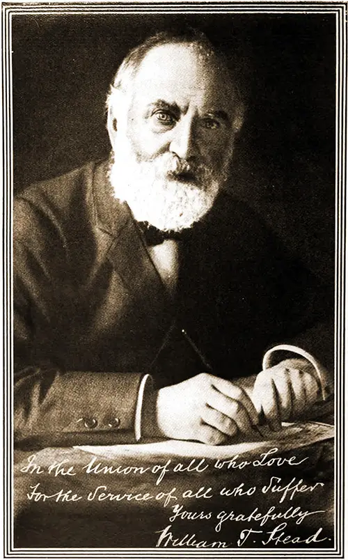 William Thomas Stead, Editor of the English 'Review of Reviews.' Mr. Stead was on board the ill-fated Titanic and was not reported among the rescued.