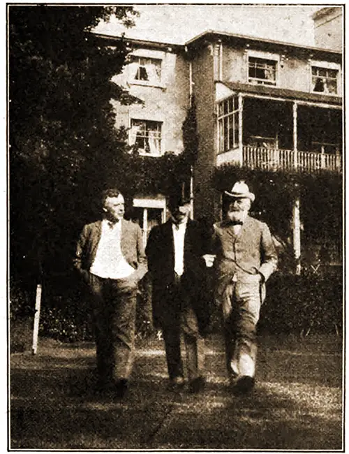 A Garden Party at Cambridge House, Wimbledon. Mr. Stead in Argument with Herbert Burrows and Another Guest