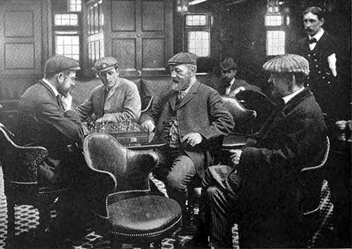 Men Playing Chess in the Smoking Room, The Booklover's Magazine, May 1904.