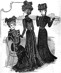 Fashionable Mourning Costumes 1, 2, and 3.
