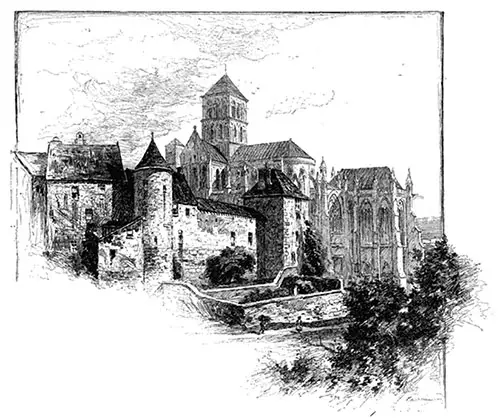 The Burned Benedictine Abbey at Fécamp, France.