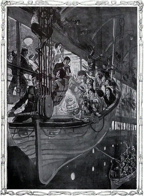 Women Entering a Life-Boat from B Deck of the Titanic.