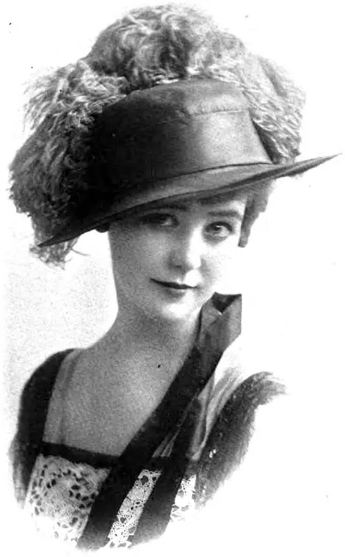 Dress Hat of Simple Contour, Ipith Elaborate Ostrich Trimming Arranged in a Novel Way.