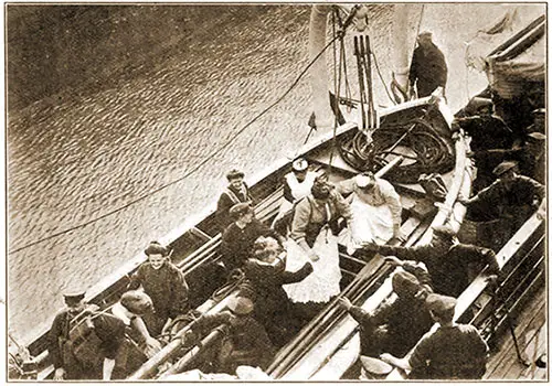 Testing of the Lifeboats at Hoboken -- SS Kaiser Wilhelm II.