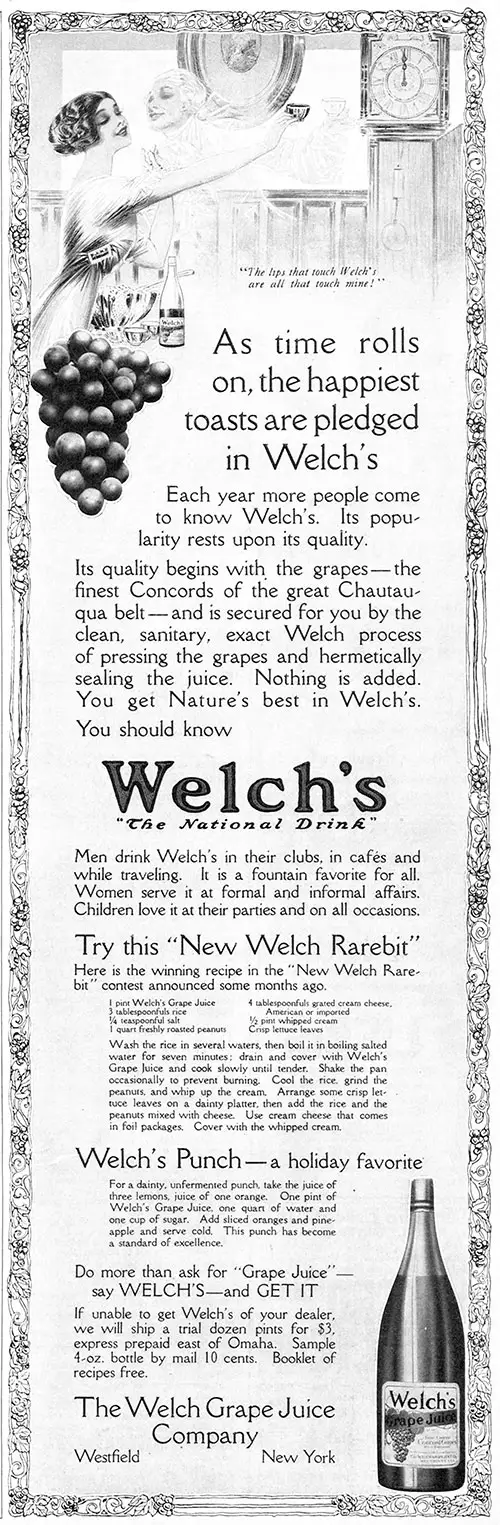 Welch's Grape Juice - As Time Rolls On © 1914 The Welch Grape Juice Company