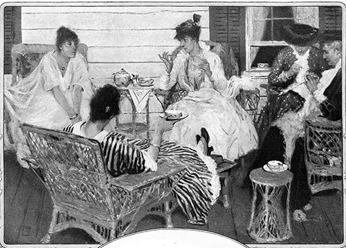 Housewives enjoy afternoon tea and coffee