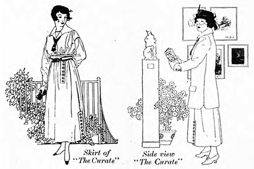 Skirt of 'The Curate' and Side View of 'The Curate' Costume Designed by Lady Duff-Gordon, Survivor of the Titanic Disaster of 1912