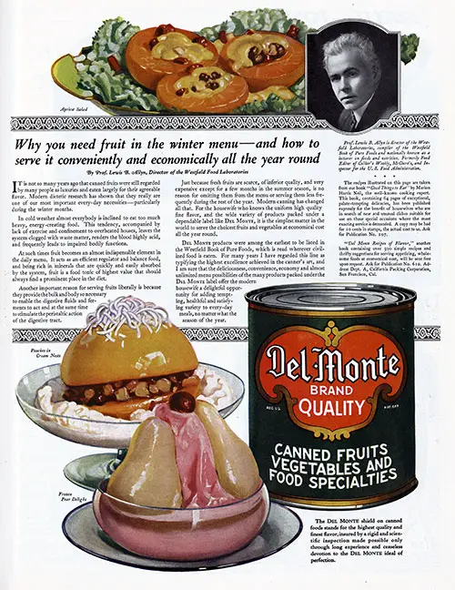 Del Monte Canned Fruits, Vegetables and Food Specialties © 1921