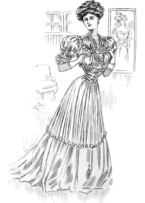 Figure 2: Afternoon Gown in Grey Silky Crepon