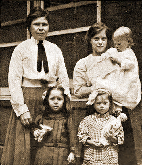 Two Widows and Their Children. Steerage Survivors Who Will Find the Relief Fund a Godsend.