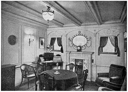 Sitting Room of Parlor Suite on the Steamship Titanic.