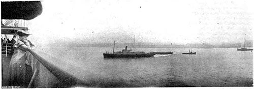 After the Trip. The RMS Carpathia in the Mersey near Liverpool