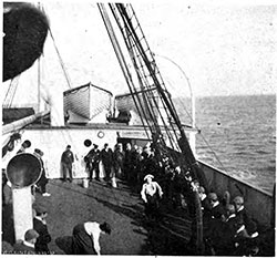 Passengers on the Deck of the S.S. Carpathia Enjoy a Deck Race