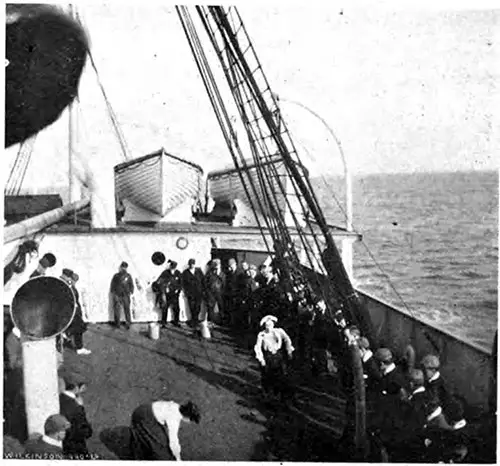 Passengers on the Deck of the S.S. Carpathia Enjoy a Deck Race