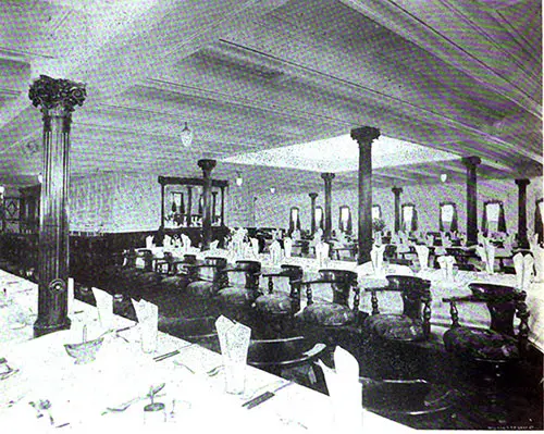 Second Cabin Dining Saloon Where First and Second Class Titanic Survivors Were Served Their Meals