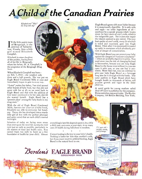 Borden's Condenced Milk Advertisement, Woman's Home Companion, August 1923.
