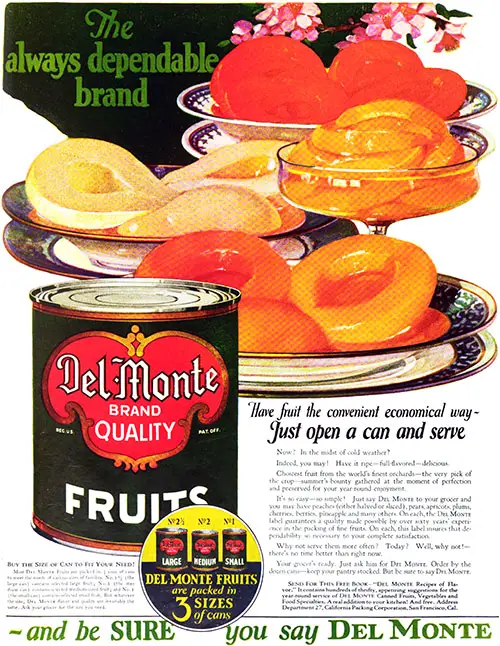 Del Monte Fruits Vintage Ad © 1923
