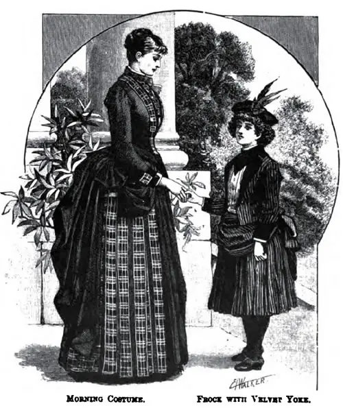 Morning Costume and Frock with Velvet Yoke - 1887