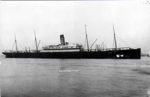 Photograph of the SS Minnehaha of the Atlantic Transport Line, 1900.