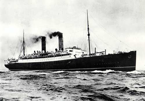 The RMS Laconia at Full Steam on a Transatlantic Voyage circa 1912.