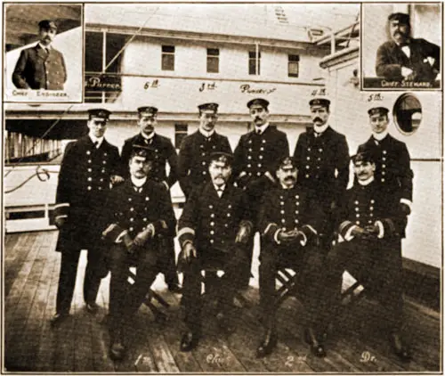 Officers of the RMS Celtic in 1902.