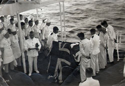 GGA Image ID # 17b540bc71 Death of Passenger on a British Ocean Liner Buried at Sea.