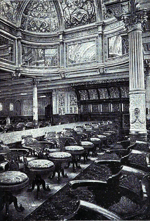 Under the Dome in the First Class Dining Saloon, RMS Teutonic.