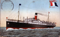 Vintage Postcatd: RMS Corsican; Allan Line to Canada (1911)