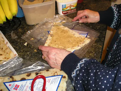 Adding Brown Sugar to Lefse