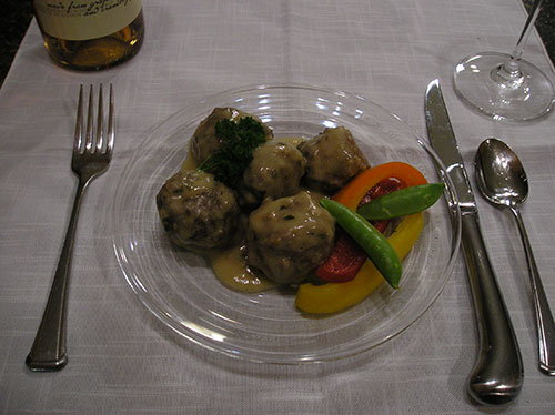 Side Dish of Delicious Swedish Meatballs, Prepared by Our Chef, Johann Gjenvick.