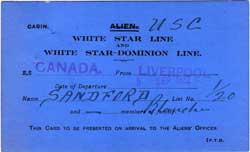 GGA Image ID # 1fb85bf3a9 Canadian Alien Card, White Star Dominion Line SS Canada - 1922.