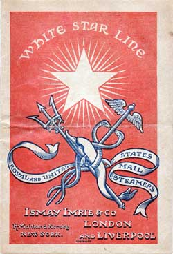 White Star Line Passenger Manifest 1896 Saloon Passengers
