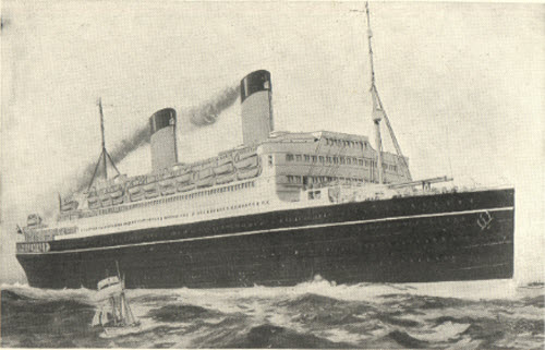 The RMS Homeric of the White Star Line at Sea.
