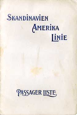 1916-11-14 Passenger Manifest for the SS Frederik VIII