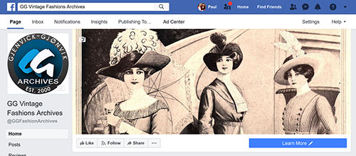 GG Archives Vintage Fashions Facebook Page