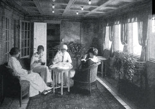 Women Relaxing in the Corner of the Tea Room of the SS Imperator.