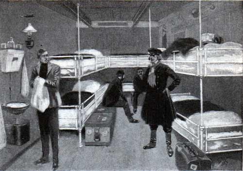 Third Class Six-Berth Room on an Atlantic Liner circa 1901.