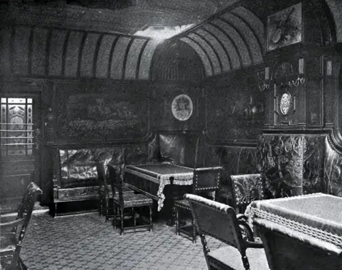 The Venerable Smoking Room Where the Men Smoke and Play Cards.