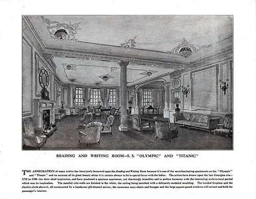 Reading and Writing Room-S. S. Olympic and Titanic