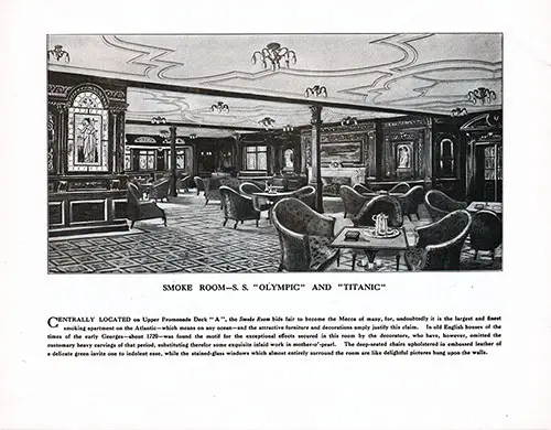Smoking Room-S. S. Olympic and Titanic