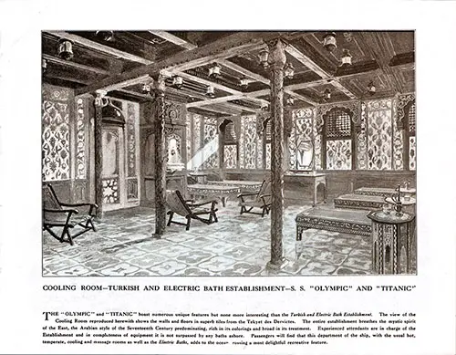 Cooling Room-Turkish and Electric Bath Establishment-S. S. Olympic and Titanic