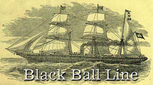 Black Ball Line - Illustrated Packet Ship