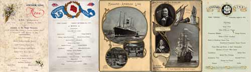 Vintage Menus from the Steamships and Ocean Liners