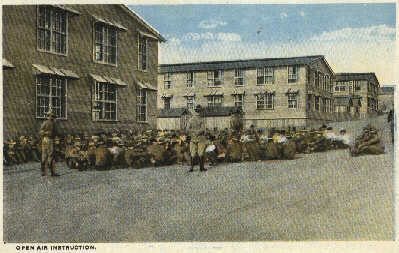 Postcard 08: Soldiers Learning Materials at Camp Dodge through Open Air Instruction