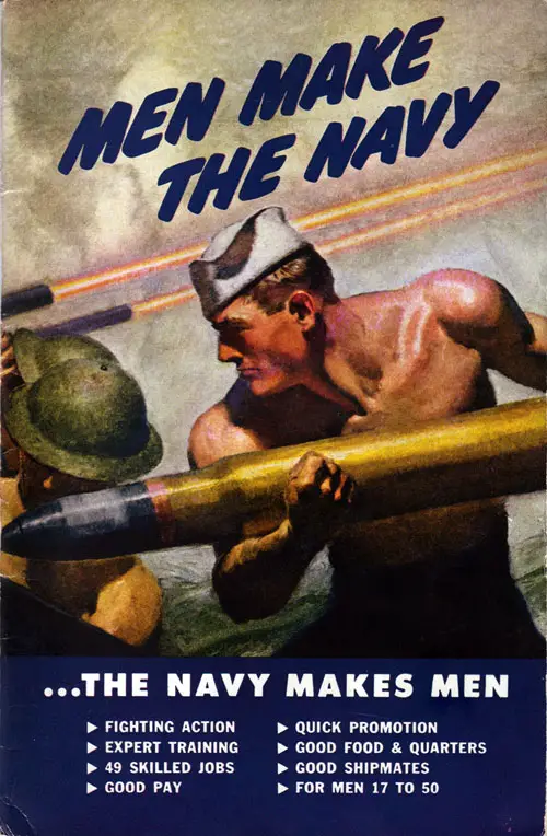 Men Make The Navy - The Navy Makes Men - WWII Recruiting Brochure 