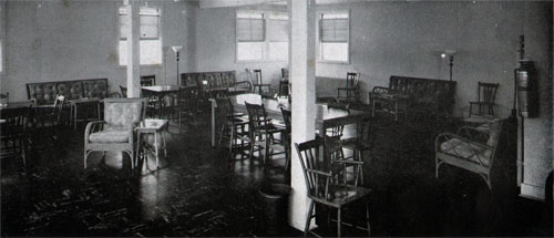 Barracks Lounge . . . Finest Atmosphere to Write to Mom and GI Joe . . . Enjoy Potato Chips and Cokes . . “Shoot’ the Breeze."